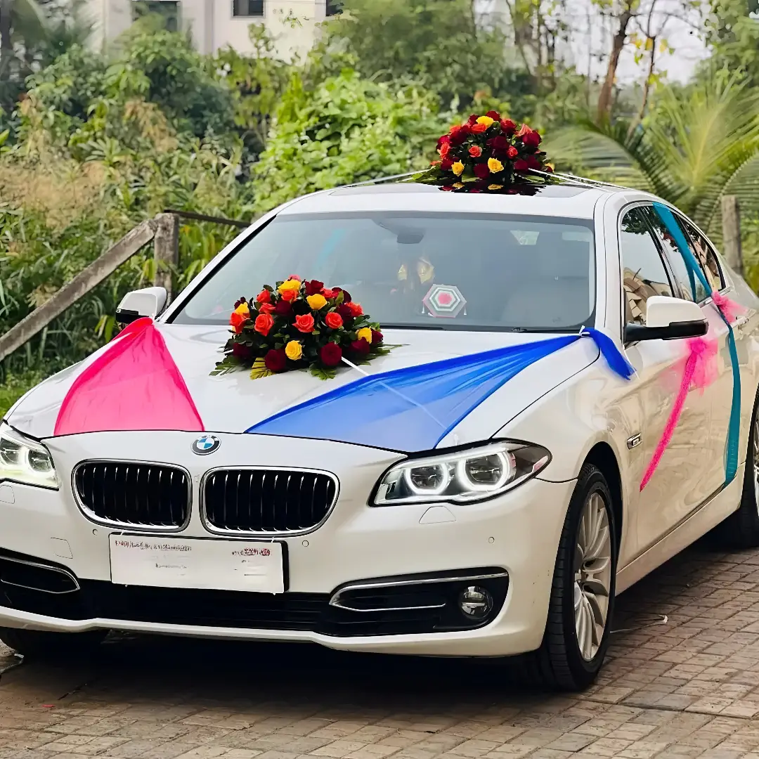 BMW Wedding Car Decoration — Car Decoration For Wedding