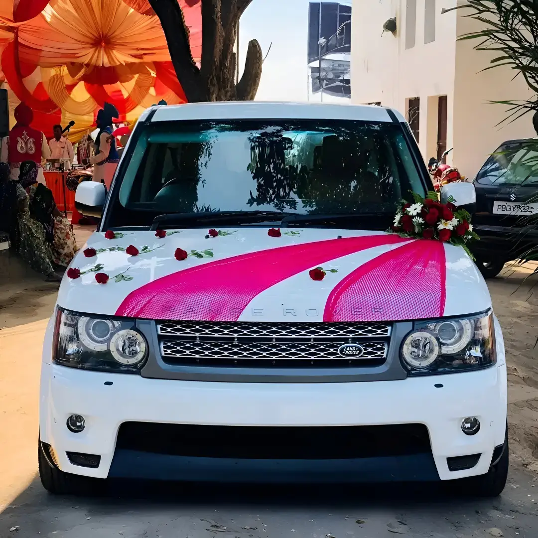 Range Rover Bridal Car Decoration — Car Decoration For Wedding