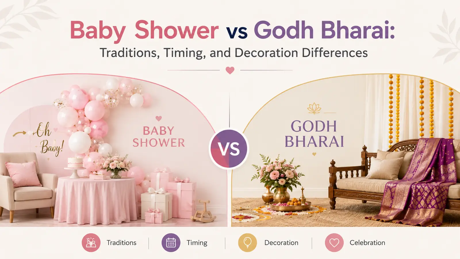Baby Shower vs Godh Bharai: Traditions, Timing, and Decoration Differences