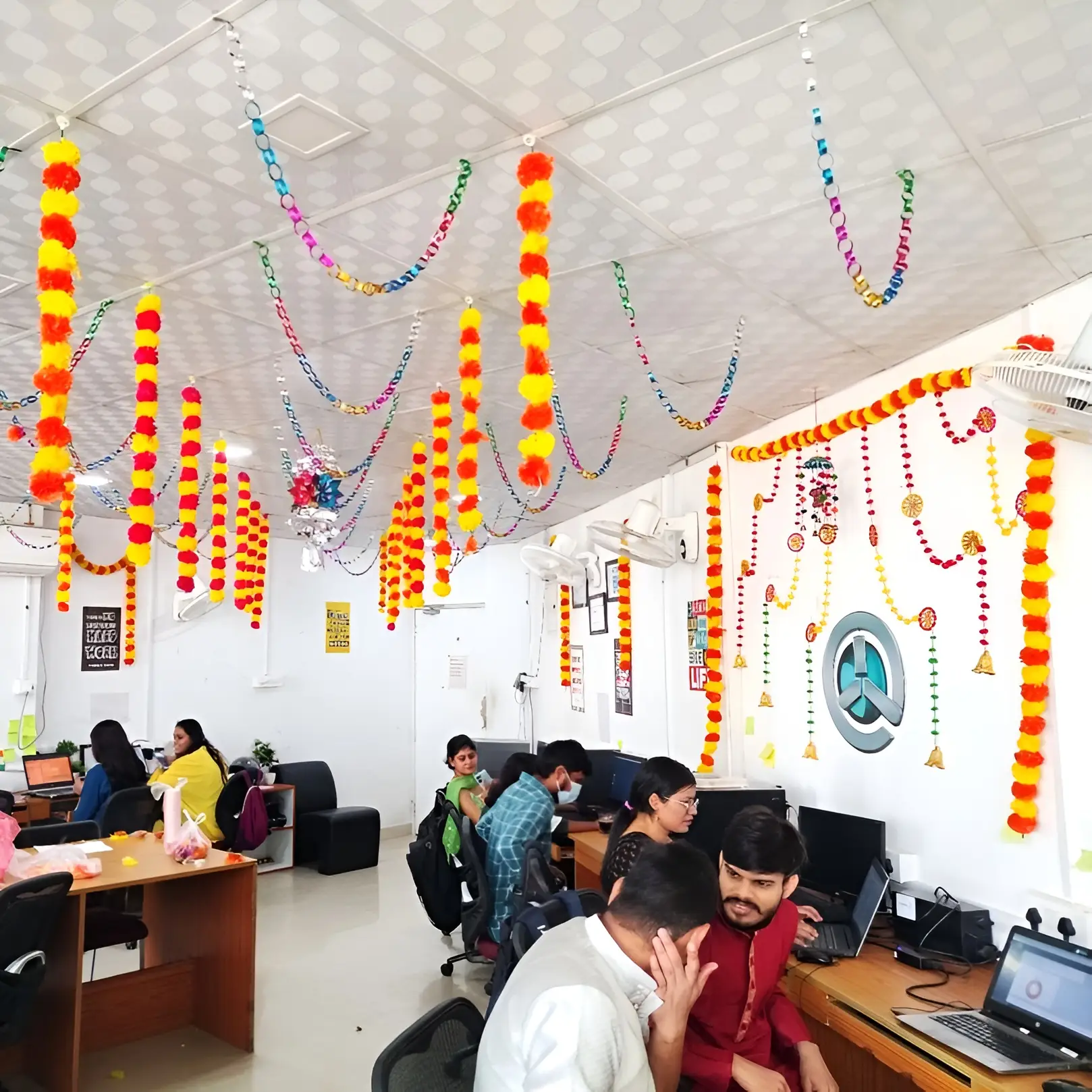 Simple Diwali Office Decoration