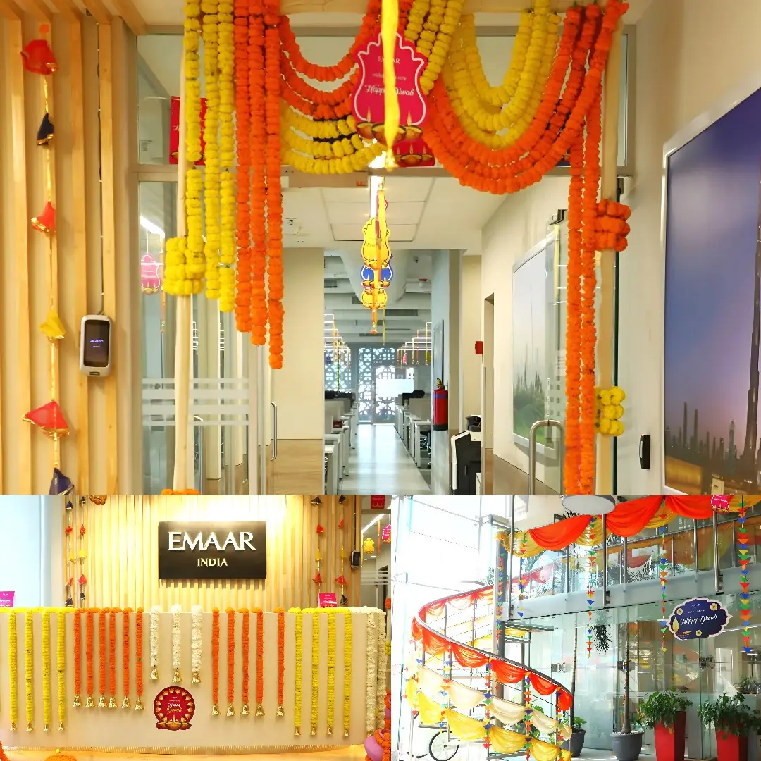 Elegance Floral Garland Office Diwali Decoration