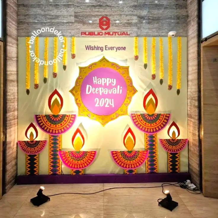 Customized Diwali Backdrop For Office