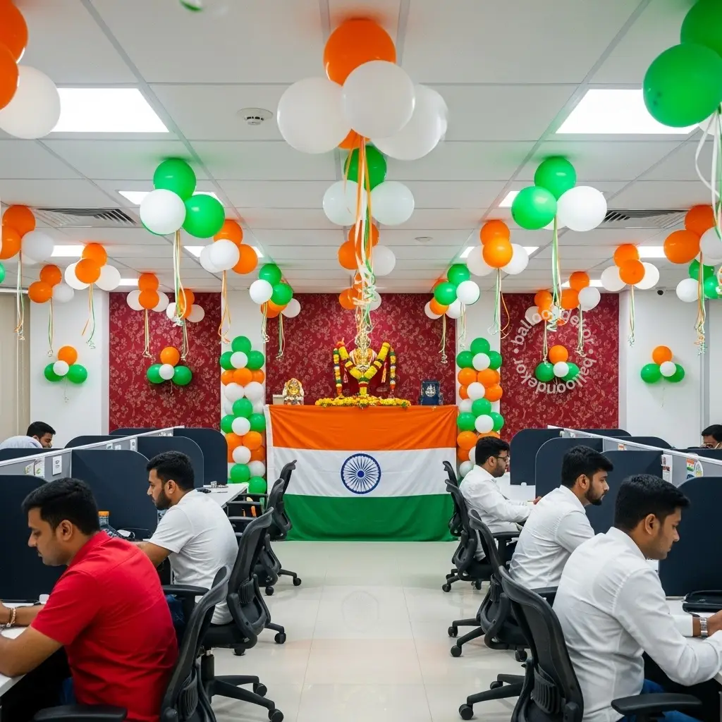 Office Workspace Tricolor Decor