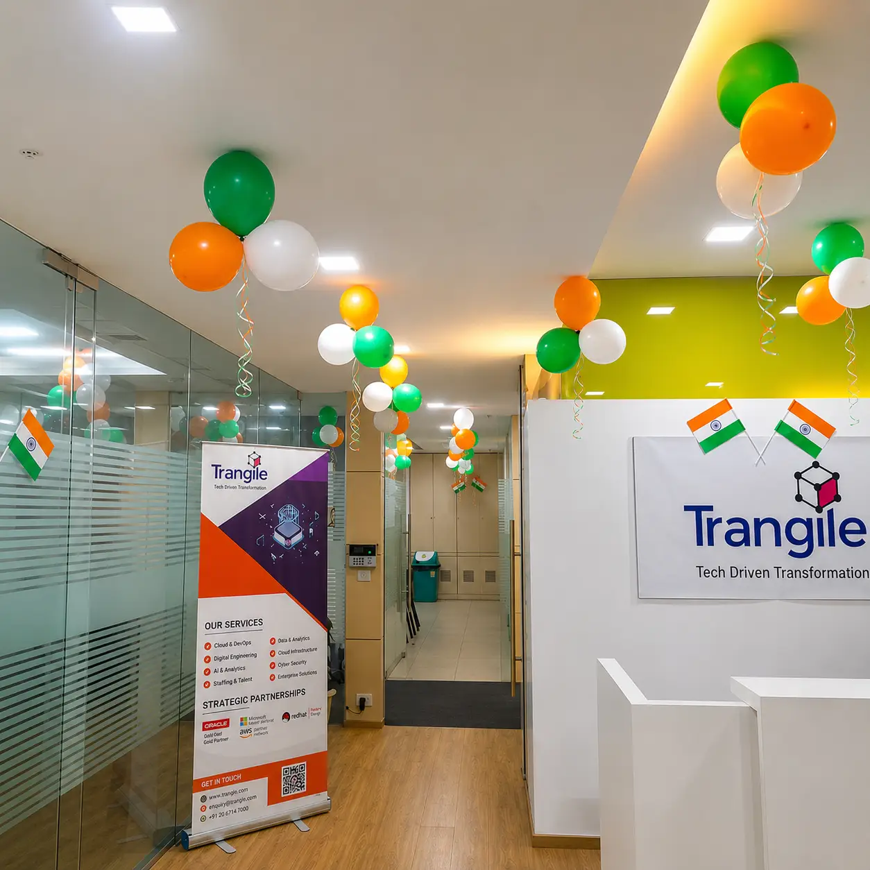 Office Balloon Decoration for Independence Day — Independence Day Decoration Service in India