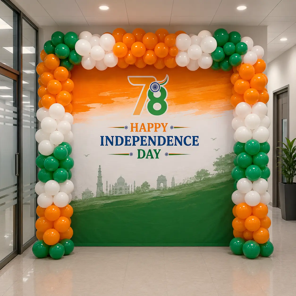 Independence Day Balloon Arch Decoration — Independence Day Decoration Service in India