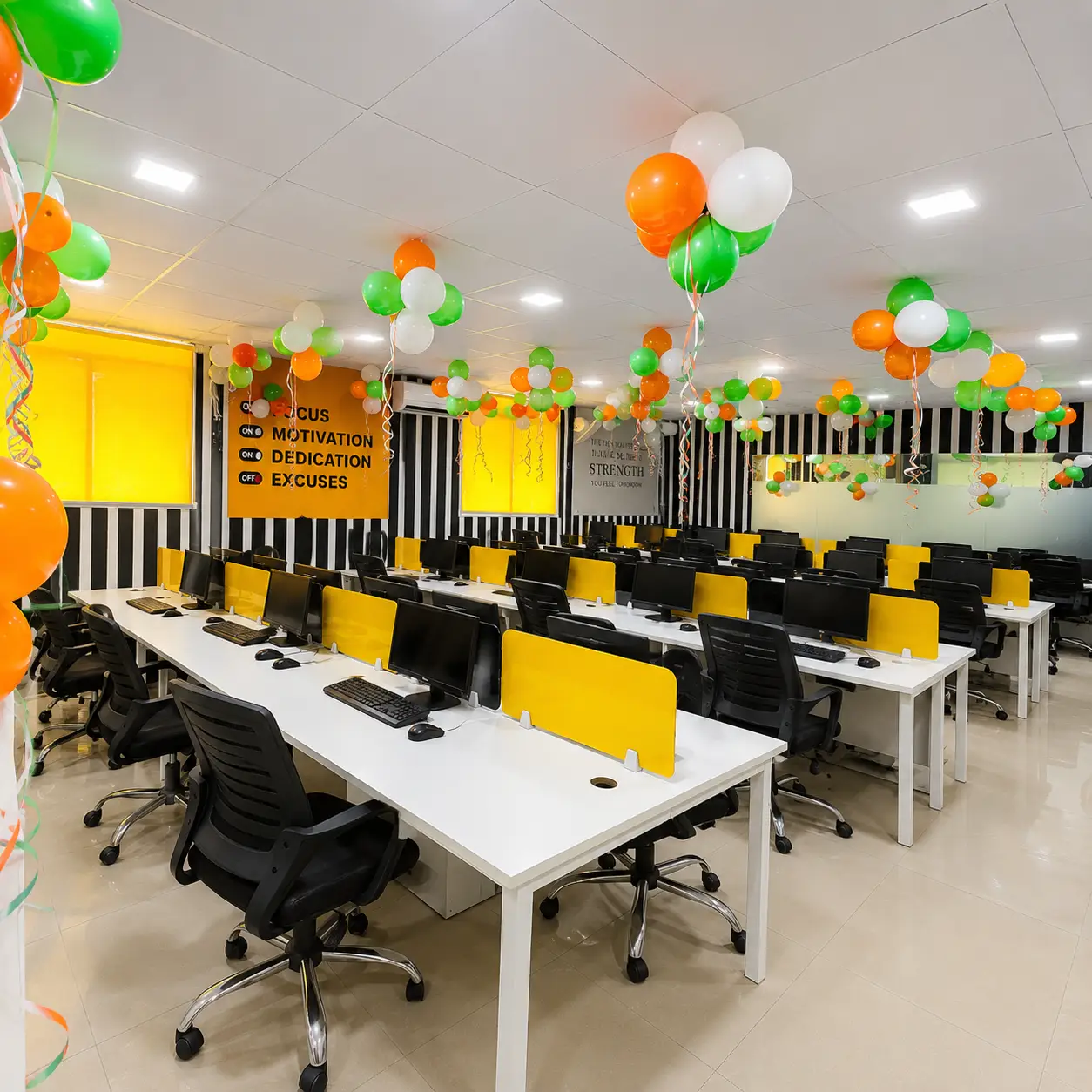 Indian Flag Theme Office Balloon Decor — Independence Day Decoration Service in India