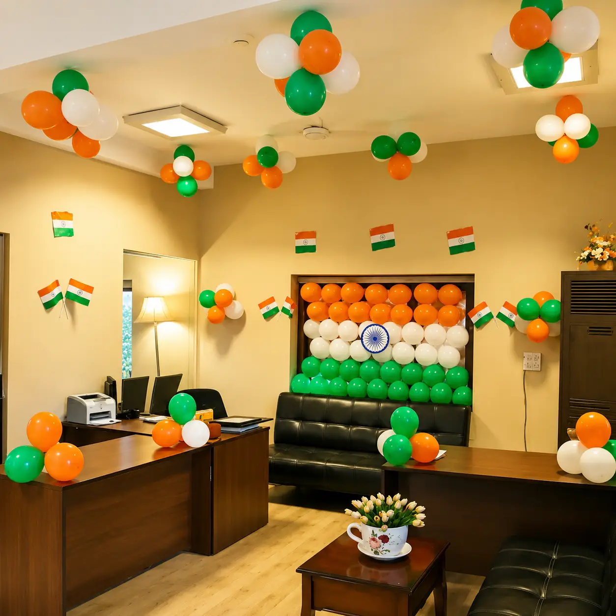 Corporate Tricolor Office Decoration — Independence Day Decoration Service in India