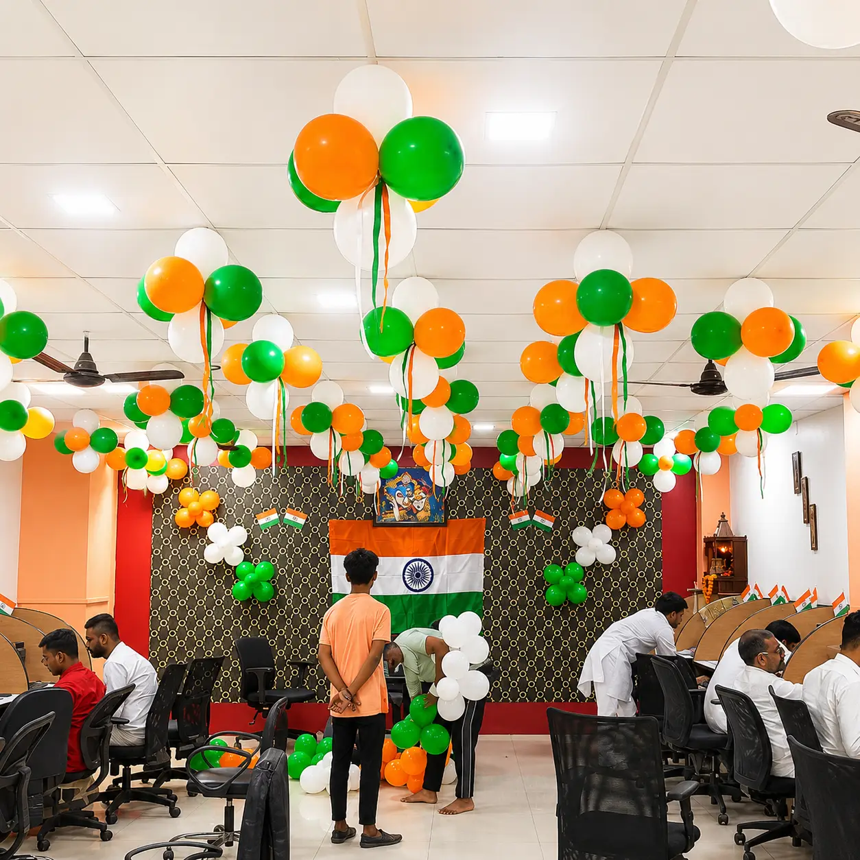 Tricolor Office Reception Decoration — thumbnail 2