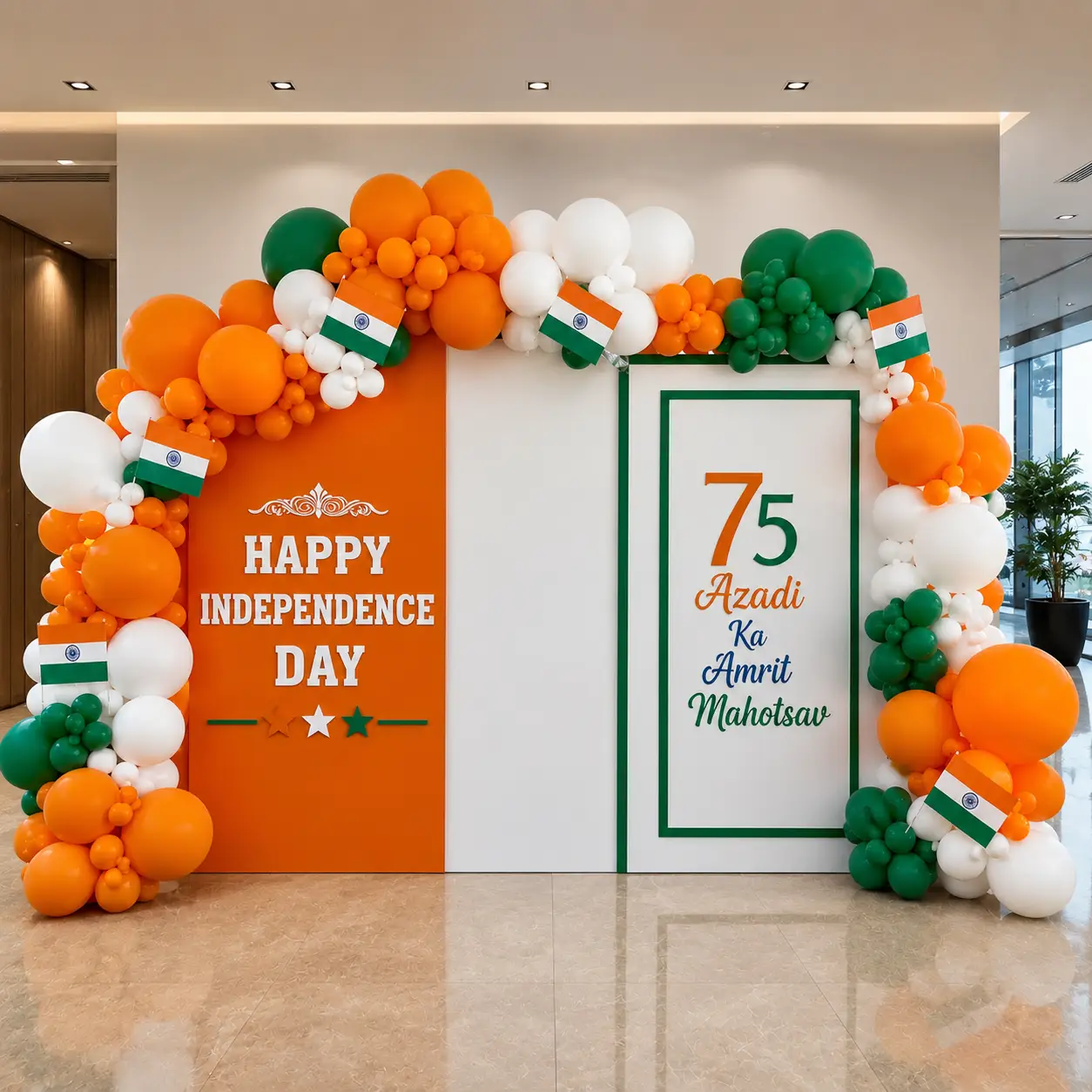 Customized Independence Day Balloon Decoration — Independence Day Decoration Service in India