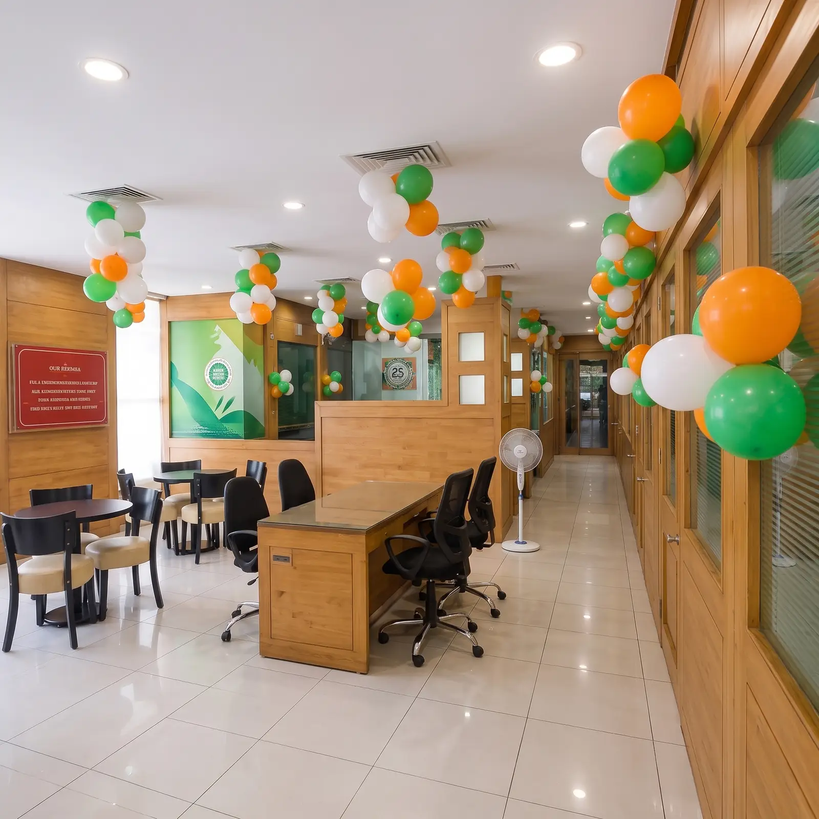 Simple Tricolor Balloon Decoration for Office — thumbnail 2