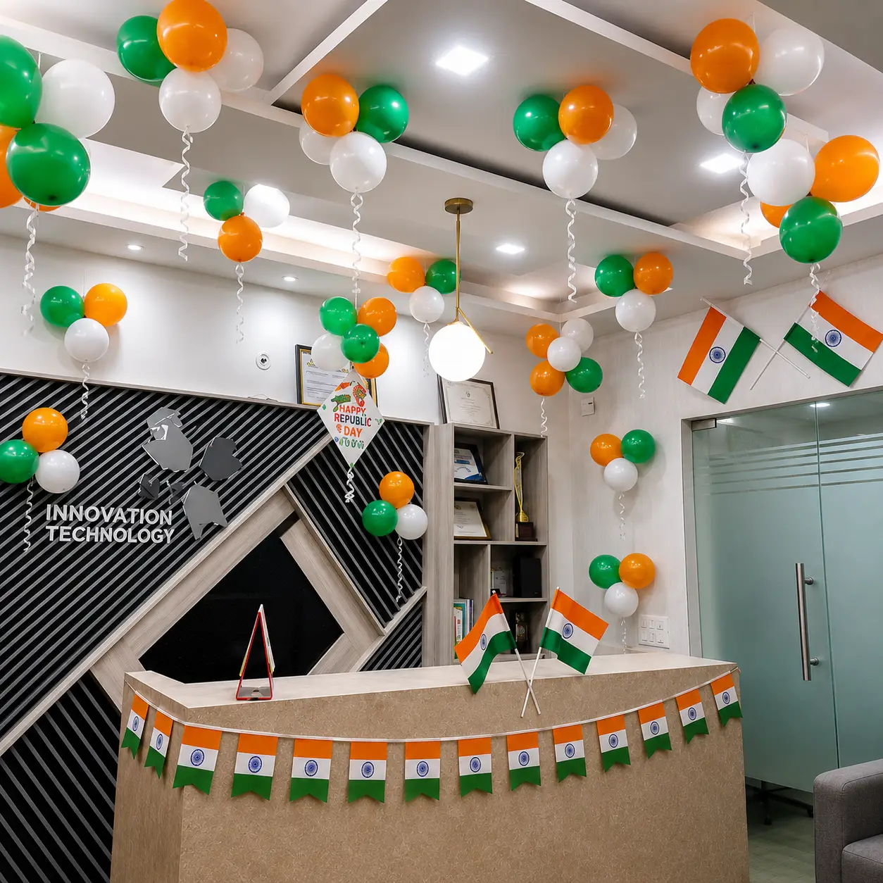 Simple Reception Decoration for Office — Independence Day Decoration Service in India