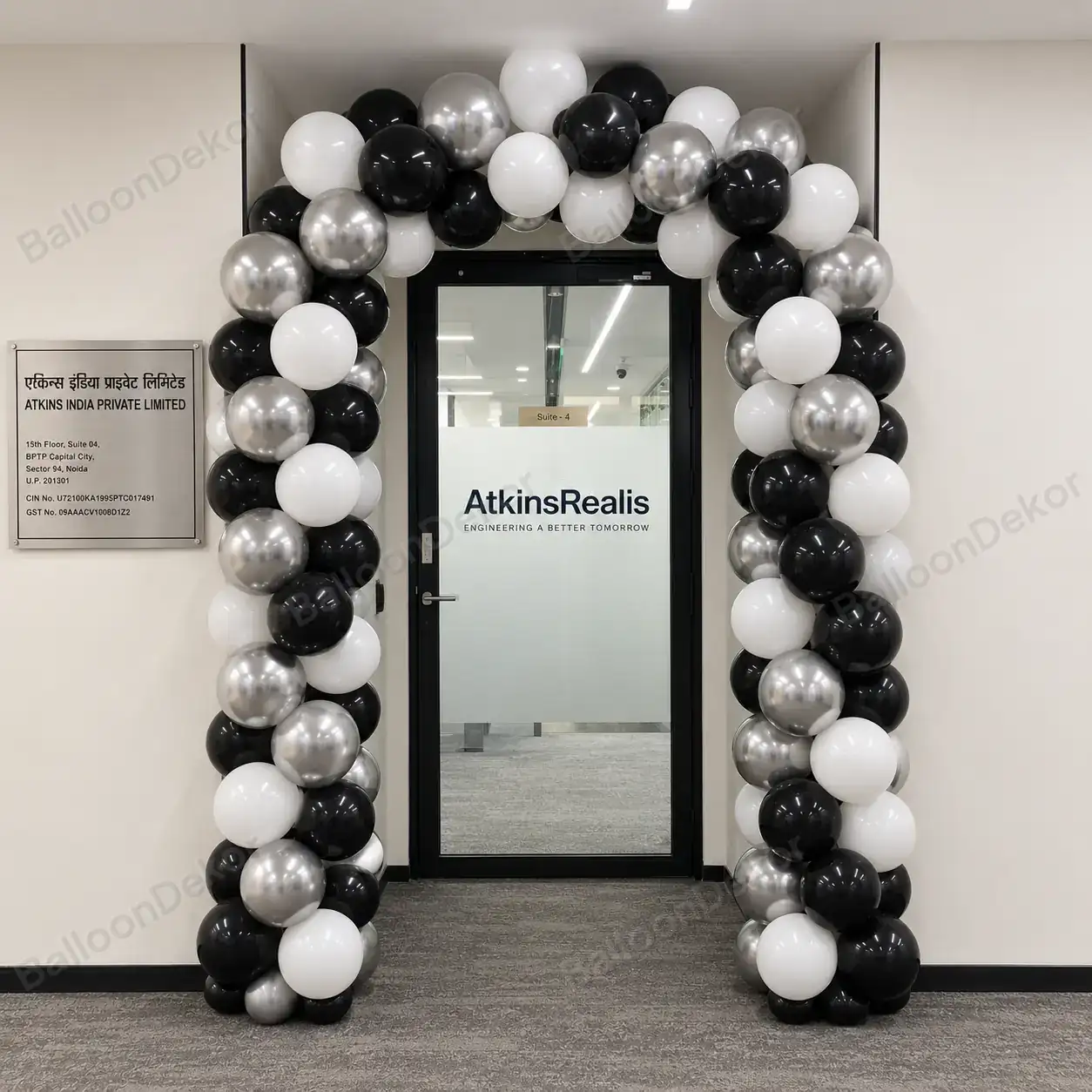 Black & White Balloon Decor for Office Event