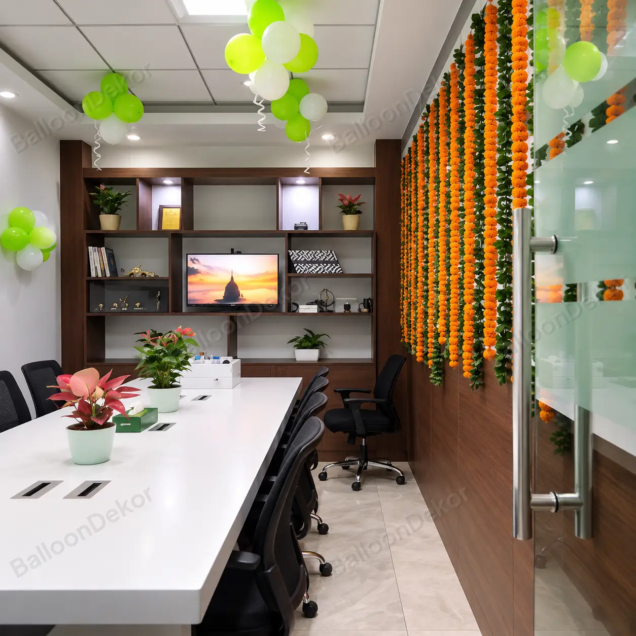 Green & Gold Office Inauguration Decoration — thumbnail 2
