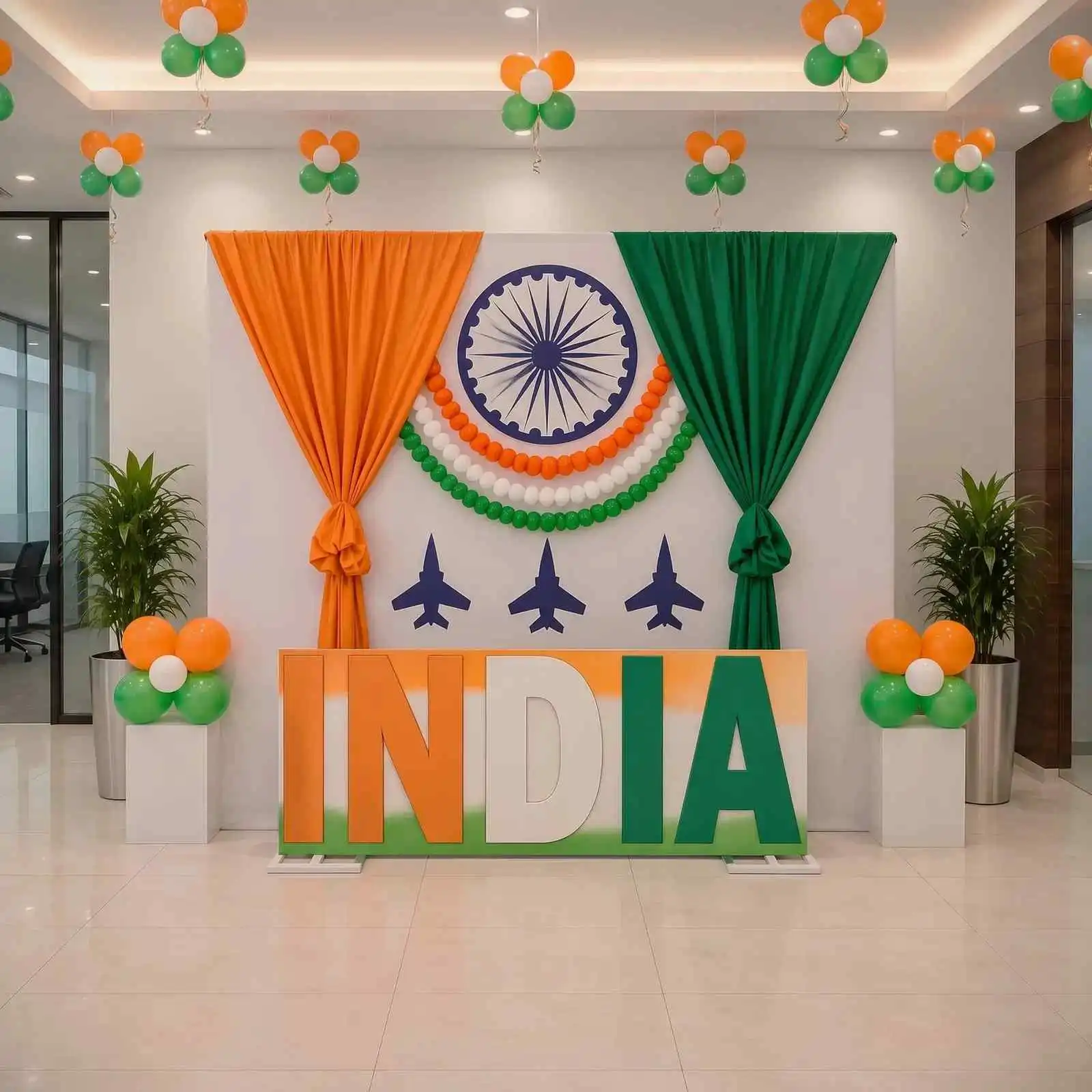 Independence Day Office Entrance Decoration — Independence Day Decoration Service in India