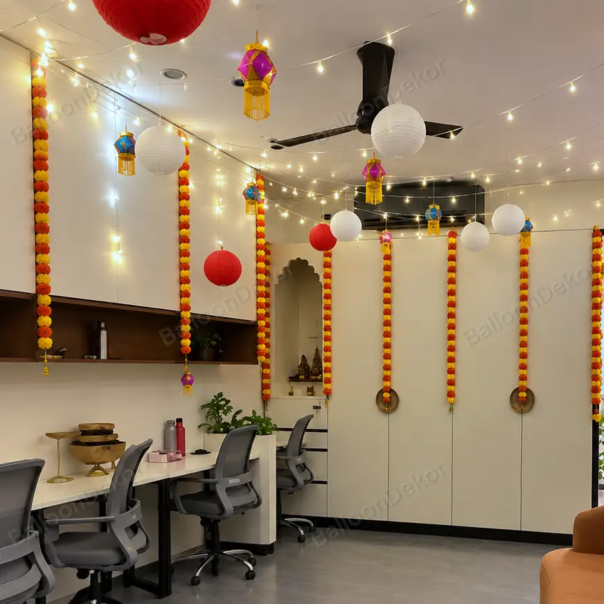 Simple Flower Decor for Office Diwali — thumbnail 2