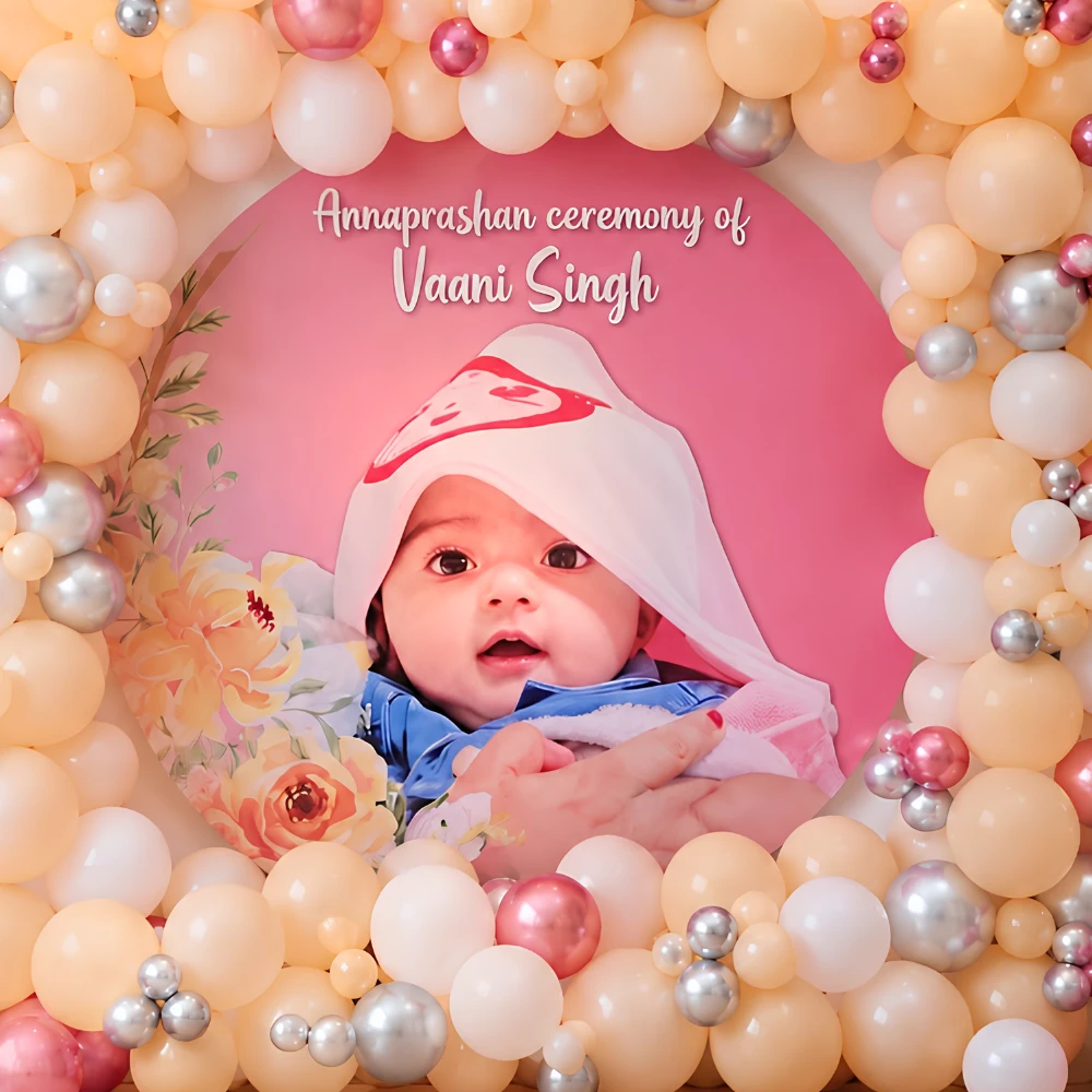 Premium Round Balloon Decoration for Annaprashan — photo 2