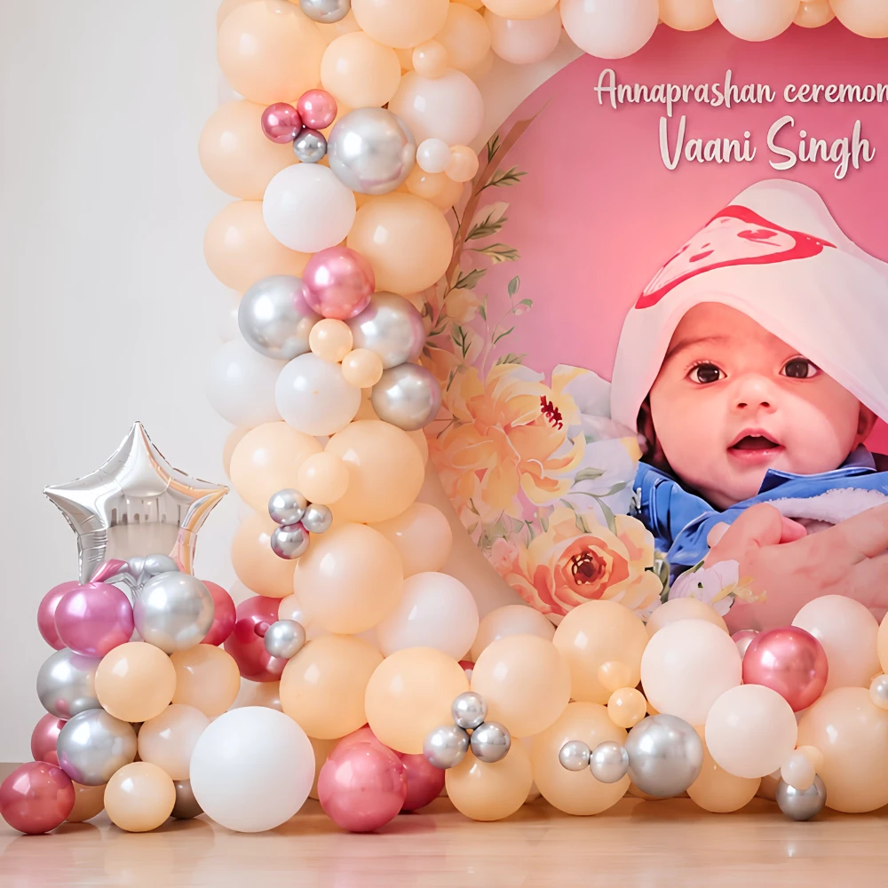 Premium Round Balloon Decoration for Annaprashan — photo 3