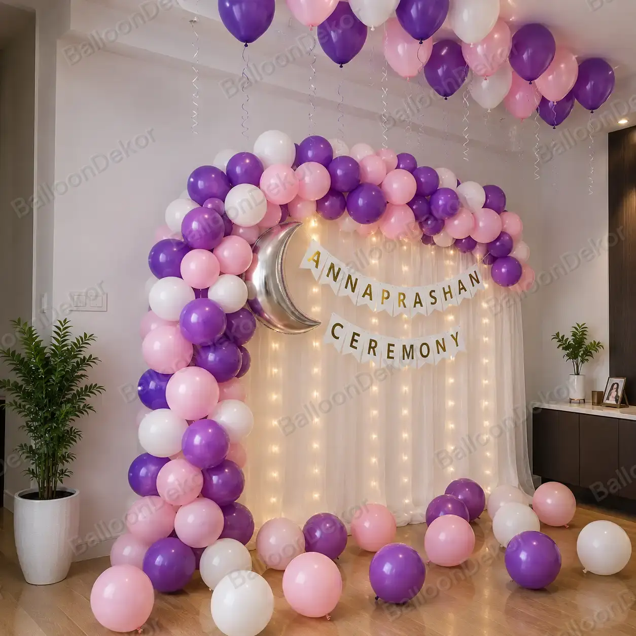 Annaprashan Ceremony Balloon Arch Decoration — thumbnail 2