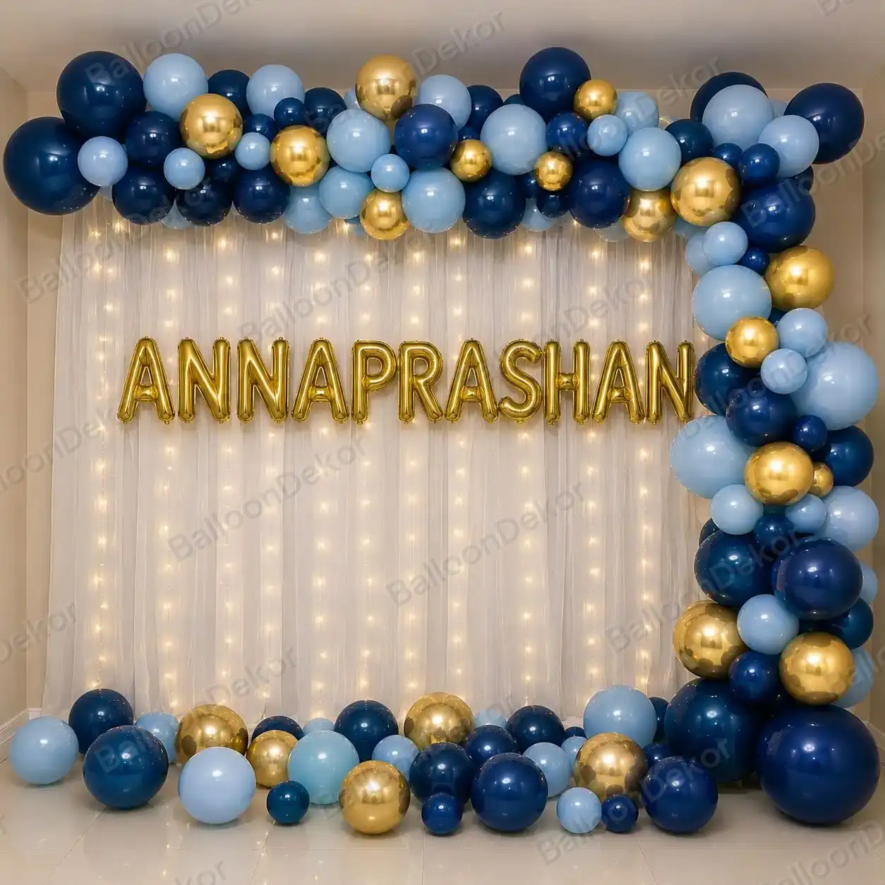 Elegant Annaprashan Balloon Arch Backdrop Decoration