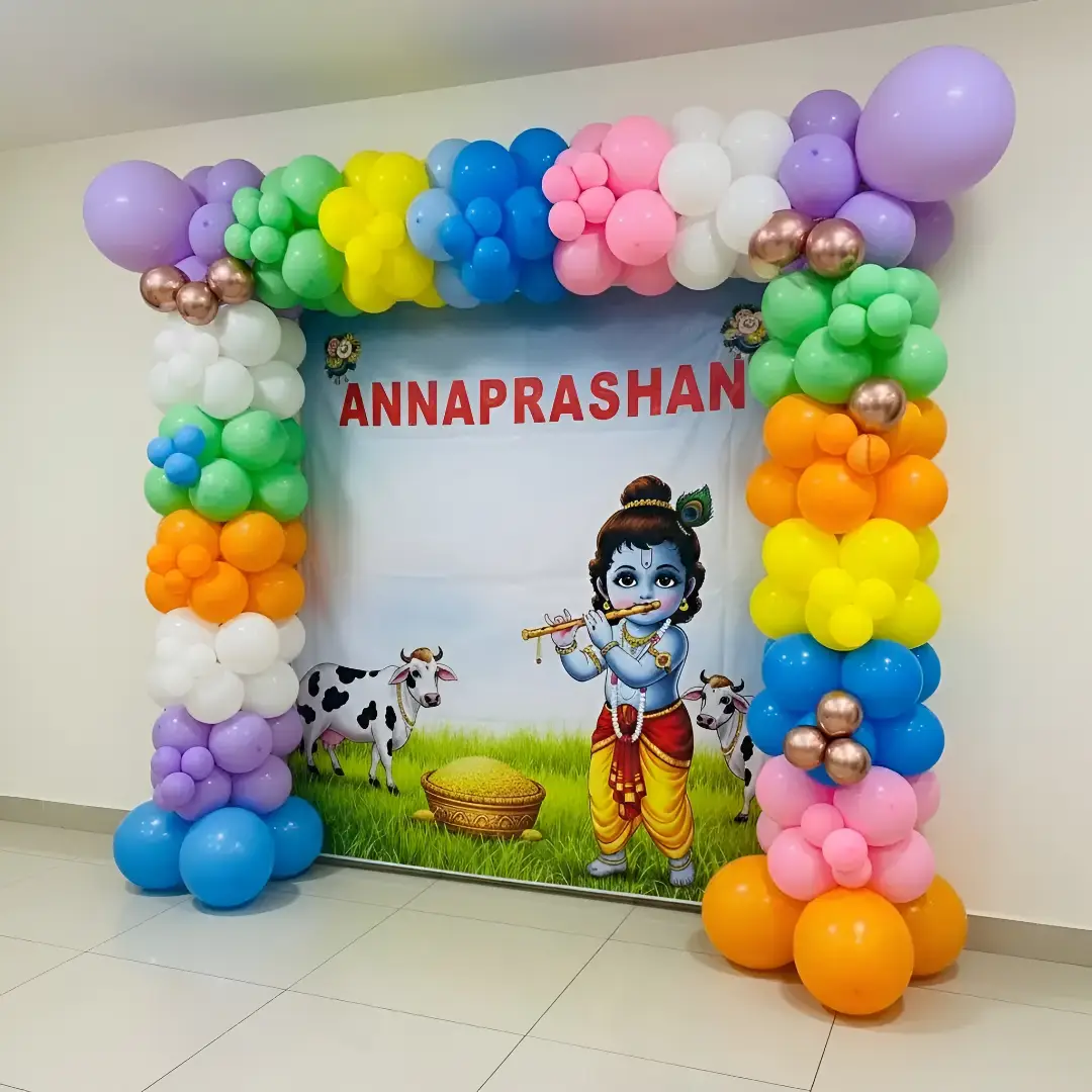 First Rice Ceremony Backdrop Decoration — photo 2