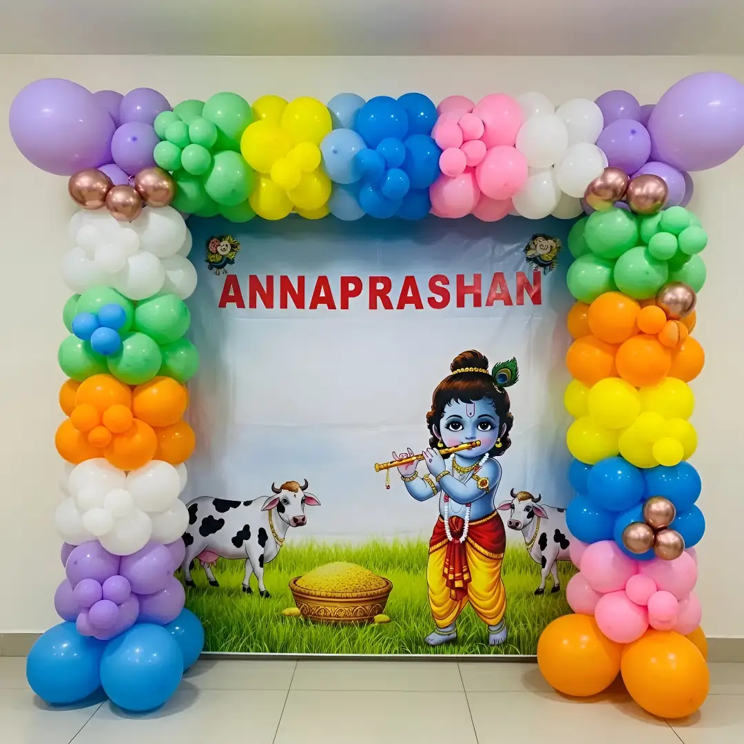 First Rice Ceremony Backdrop Decoration — Annaprashan Decoration