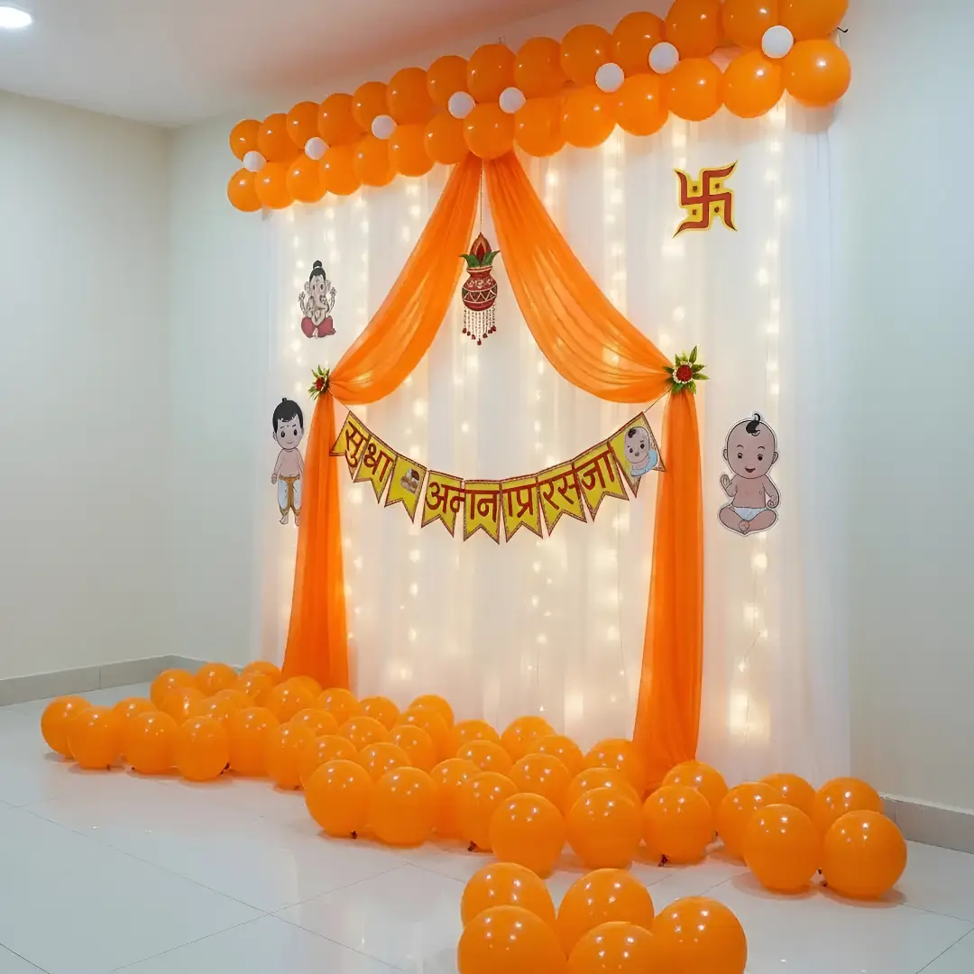 Simple Annaprashan Balloon Decor — photo 2