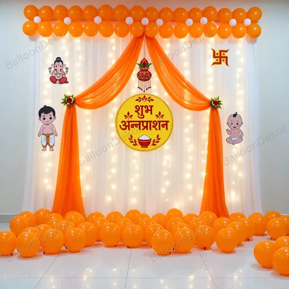 Simple Annaprashan Balloon Decor — Annaprashan Decoration