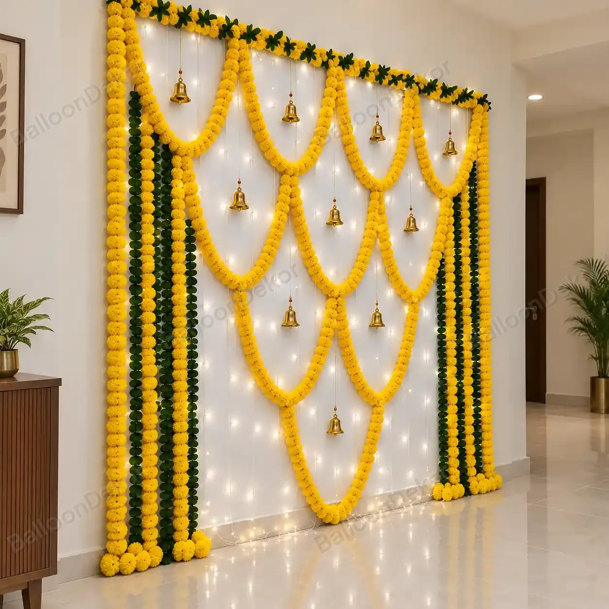 Traditional Annaprashan Marigold Floral Decoration — photo 2