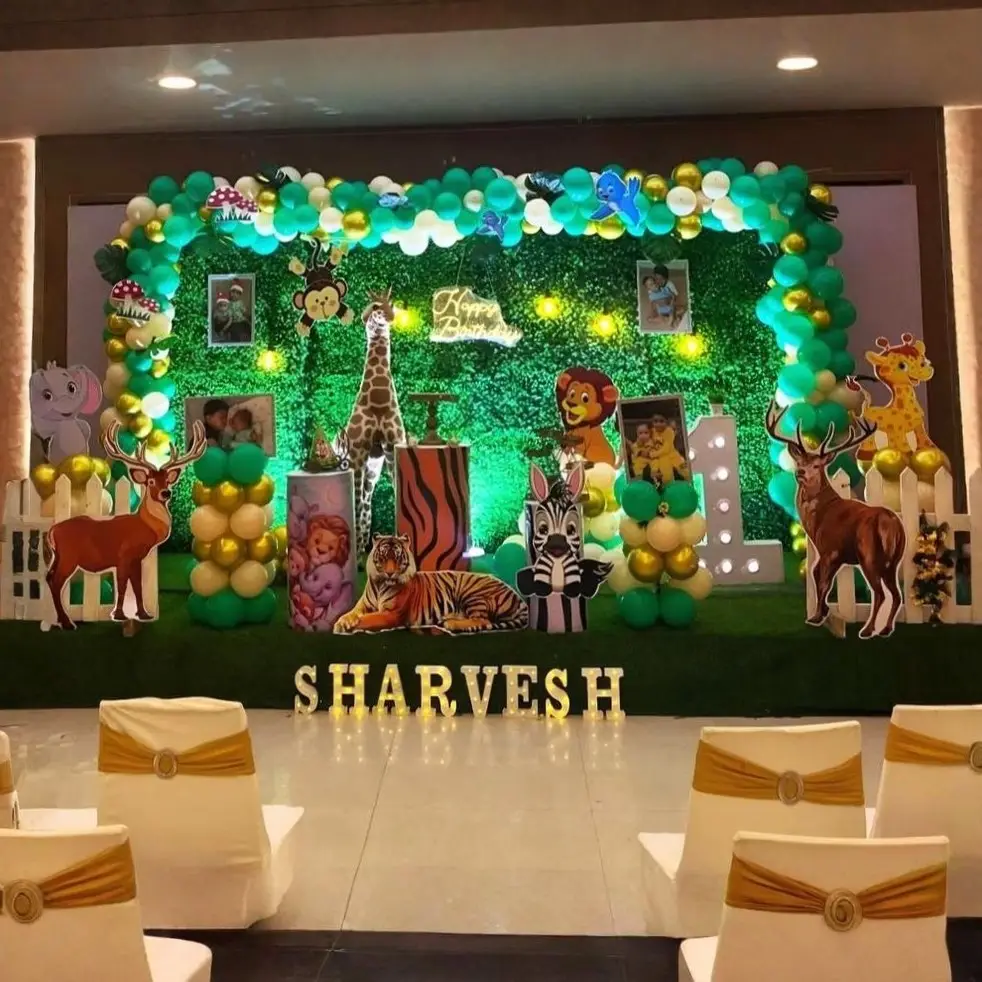 Jungle Theme Birthday Stage Setup