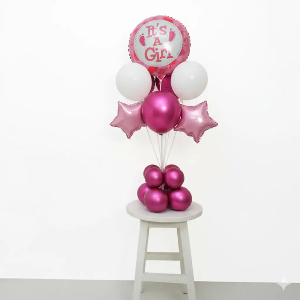 It's A Girl Balloon Bouquet Set