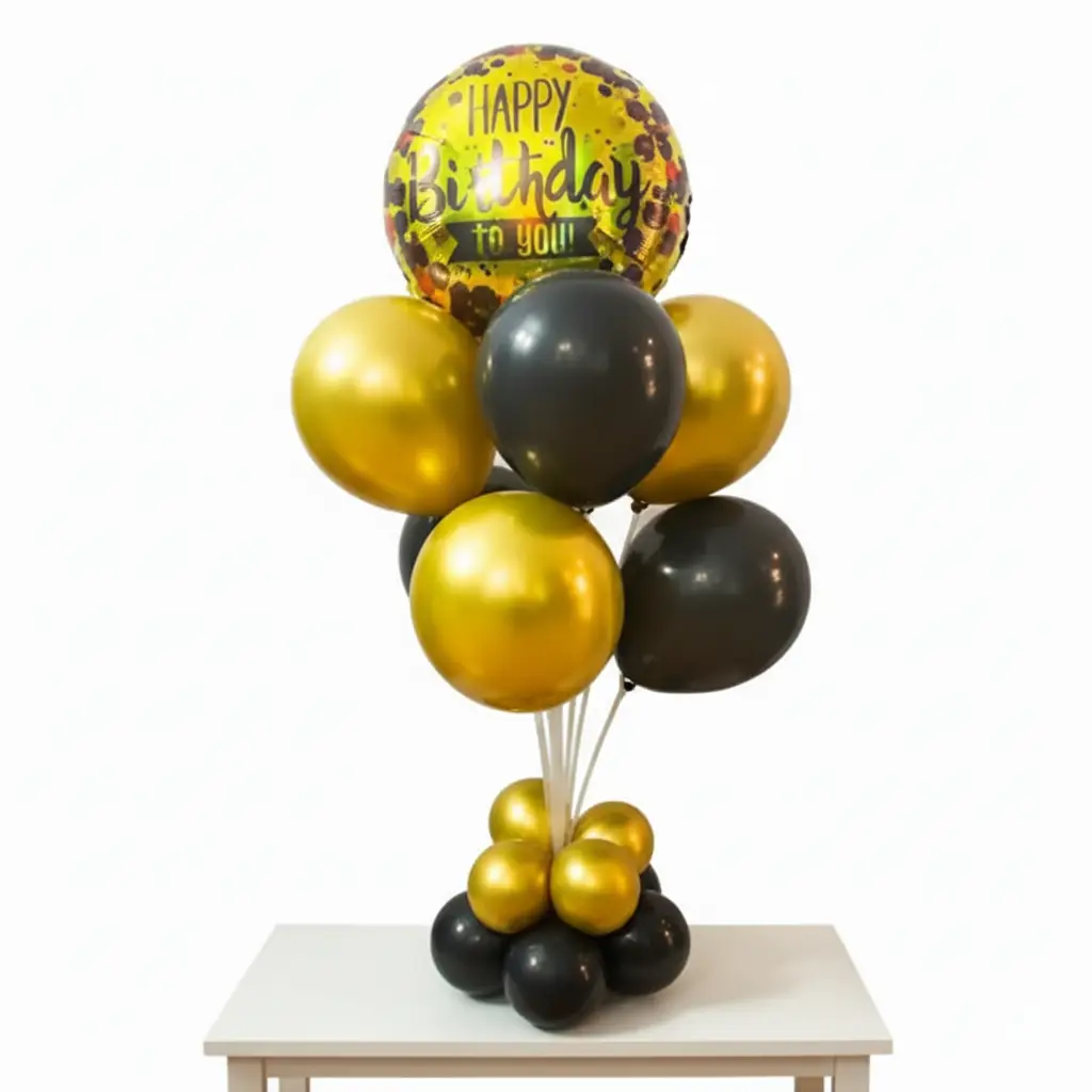 Black And Golden Balloon Bouquet