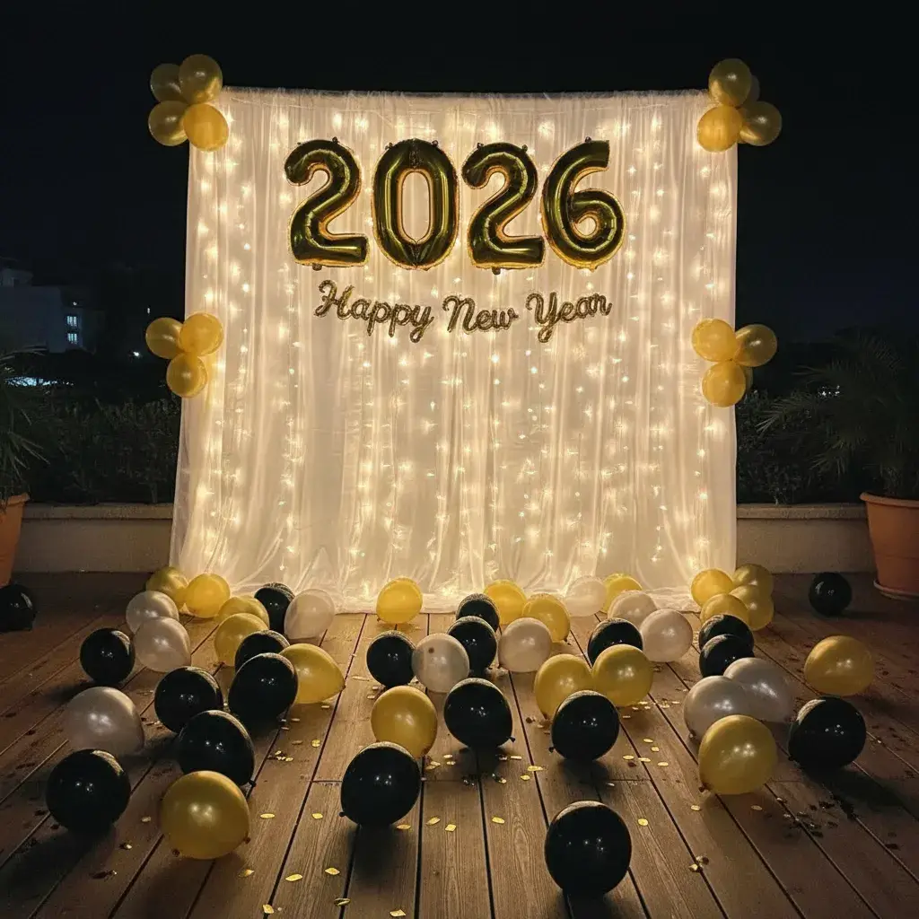 New Year Terrace Party Decoration