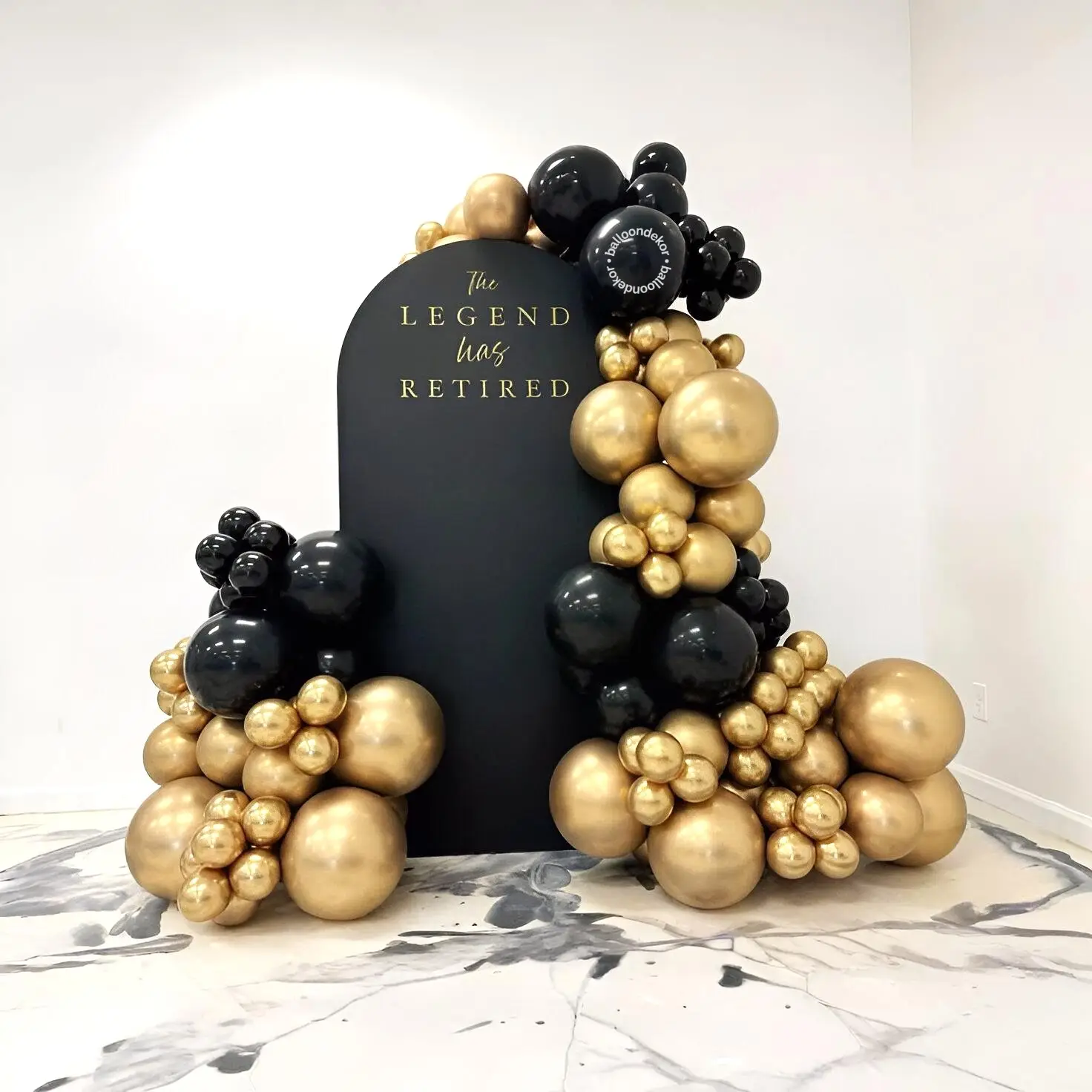 Black And Golden Theme Retirement Decoration