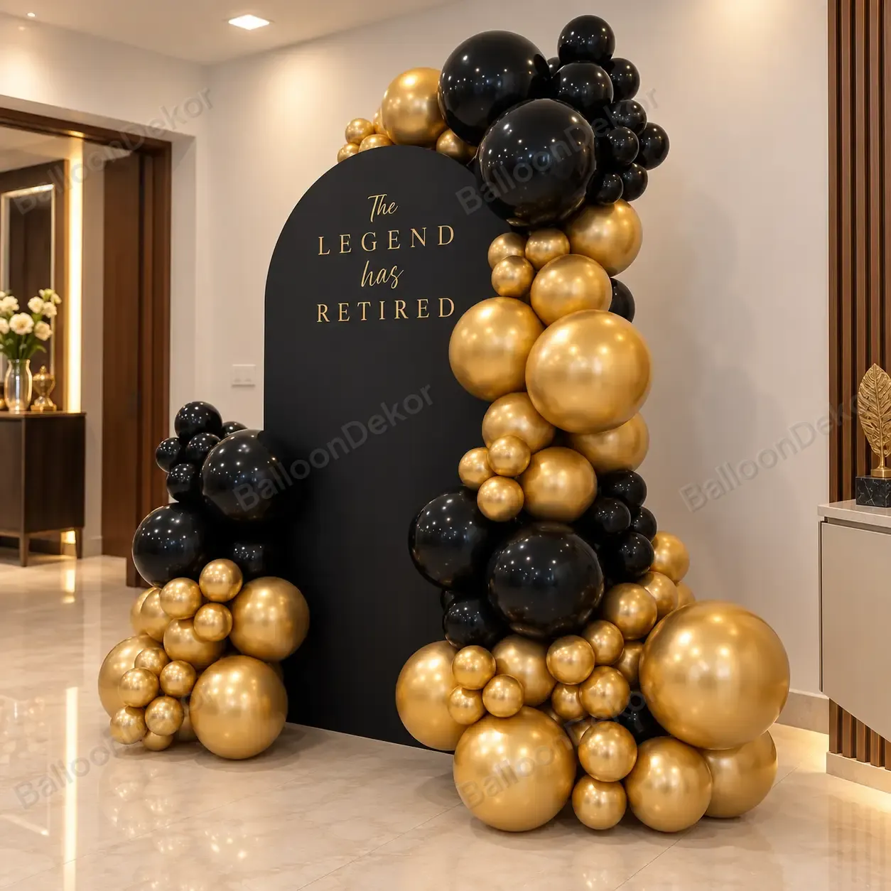 Black And Golden Theme Retirement Decoration — thumbnail 2