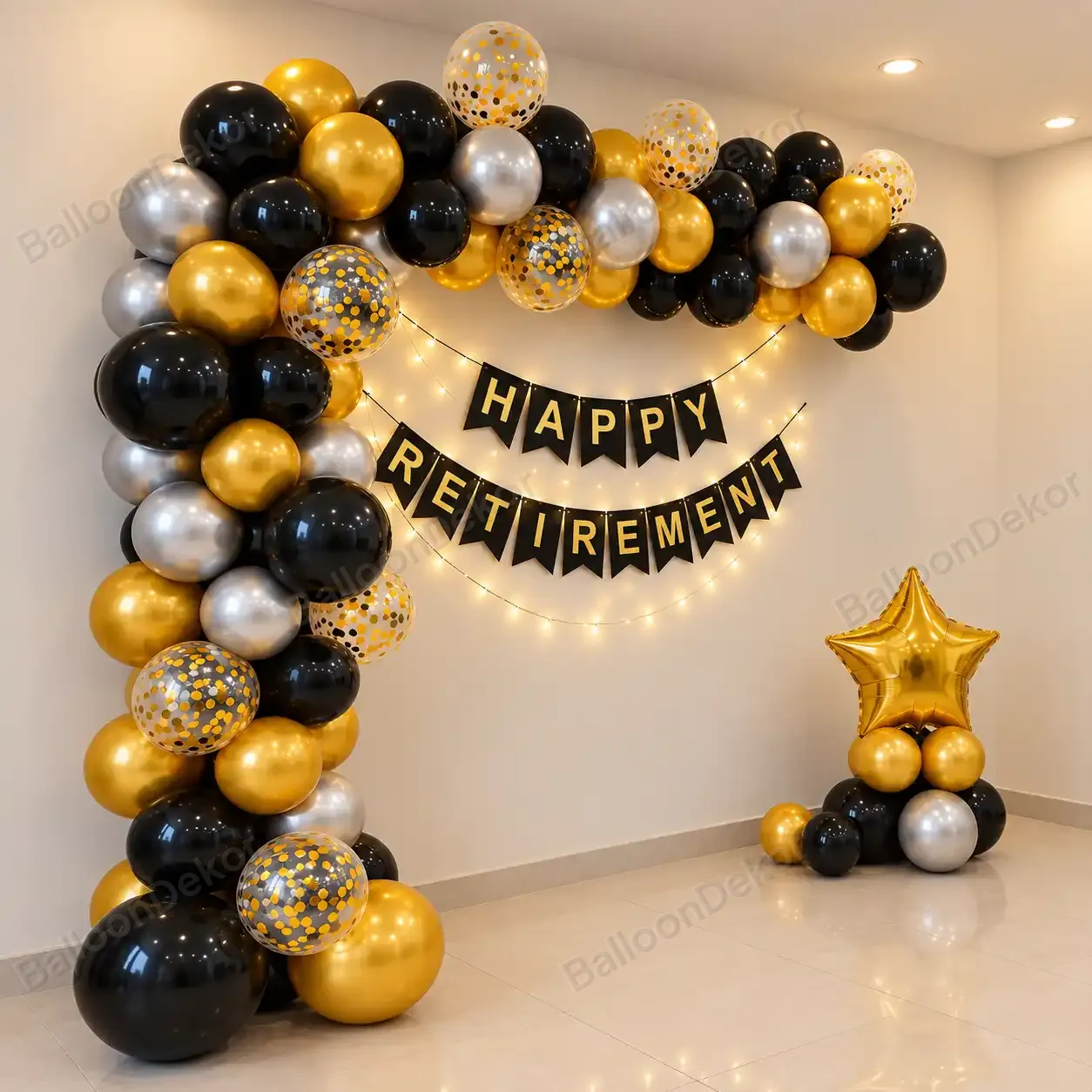 Elegant Retirement Party Balloon Decoration — thumbnail 2