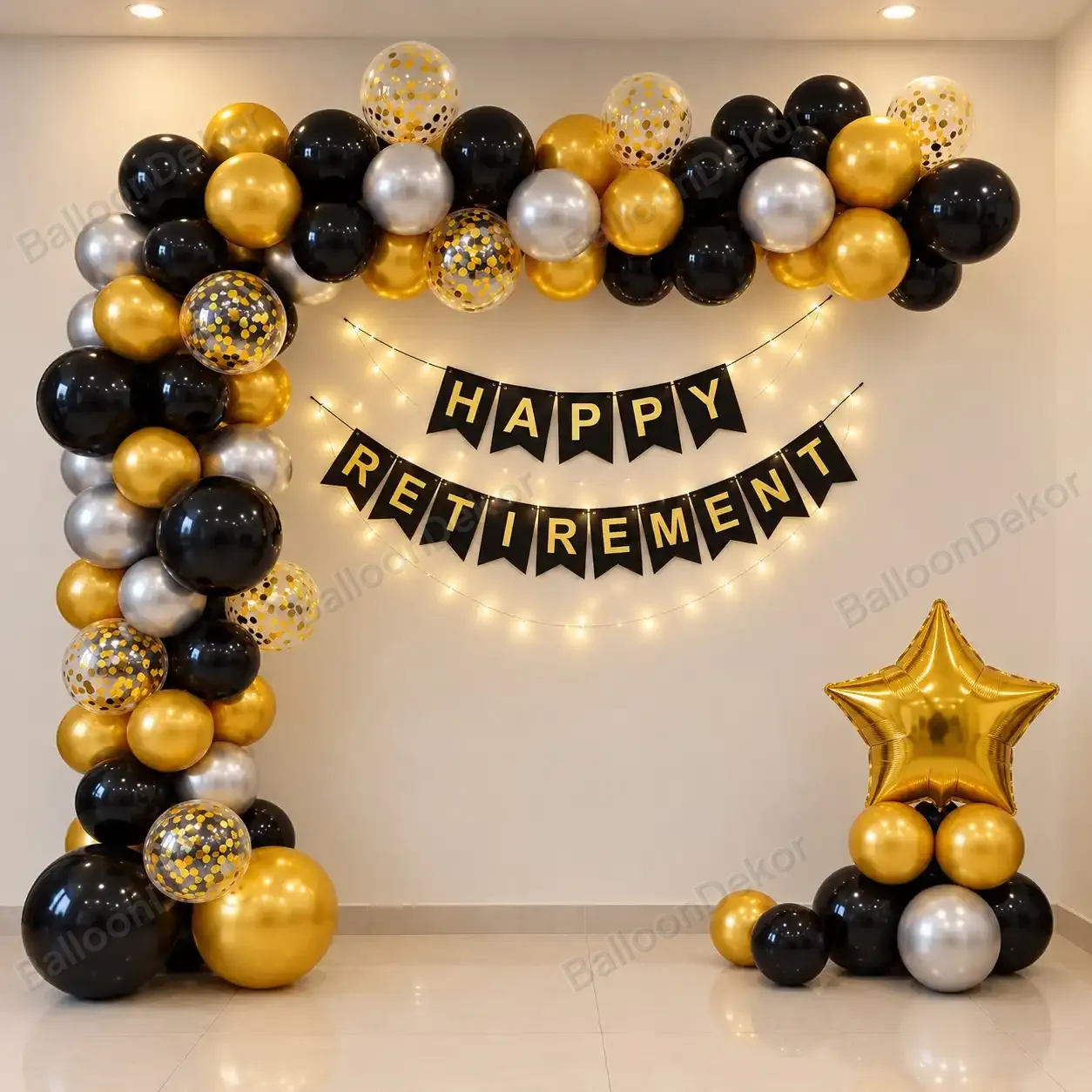 Elegant Retirement Party Balloon Decoration — Retirement & Farewell Decorations