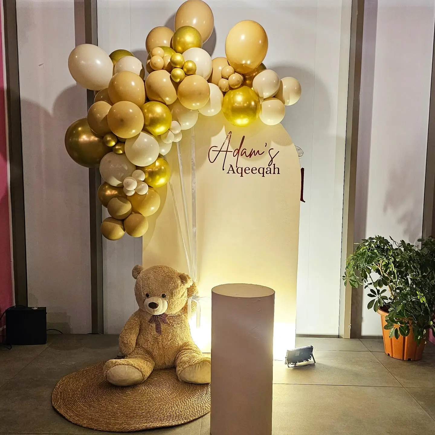 Aqiqah Ceremony Backdrop Decor