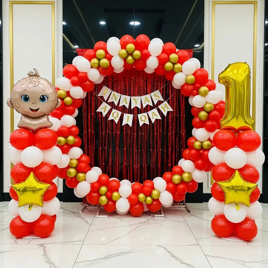 Balloon Ring Decor for Akikah Celebration