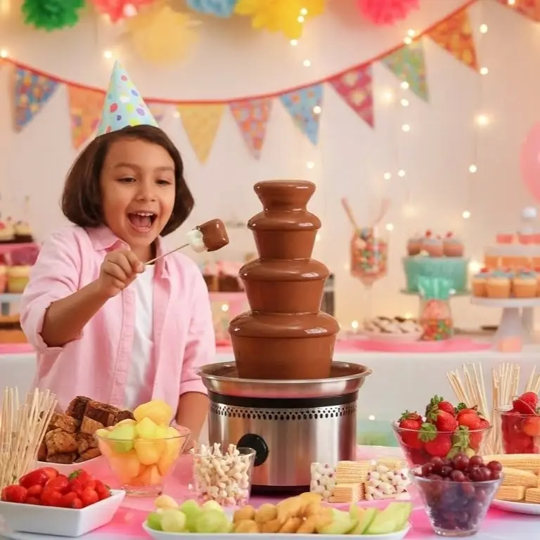 Chocolate Fountain Kids Birthday Party 