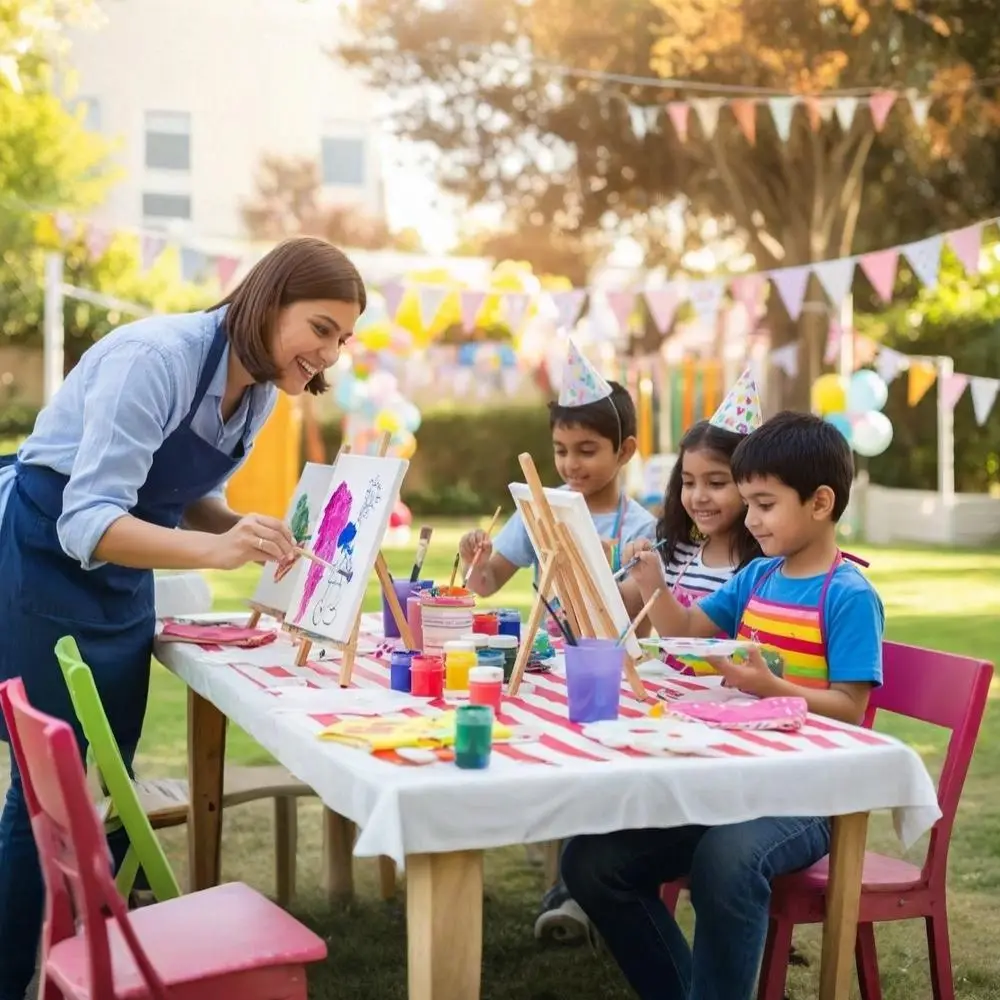 Creative Canvas Painting For Kids Birthday Activity