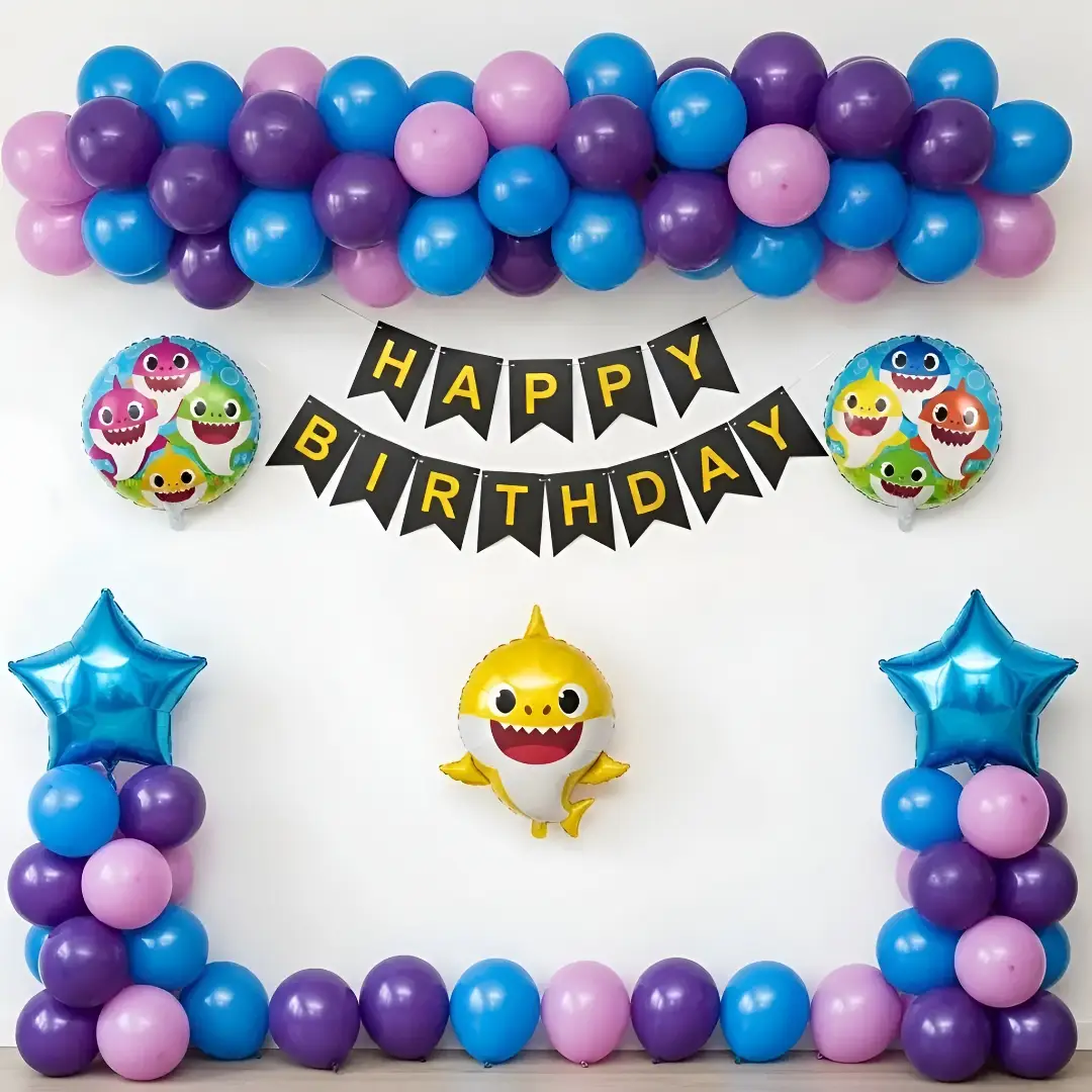 Kids Baby Shark Theme Balloon Decor — Baby Shark Theme Decoration in Amritsar
