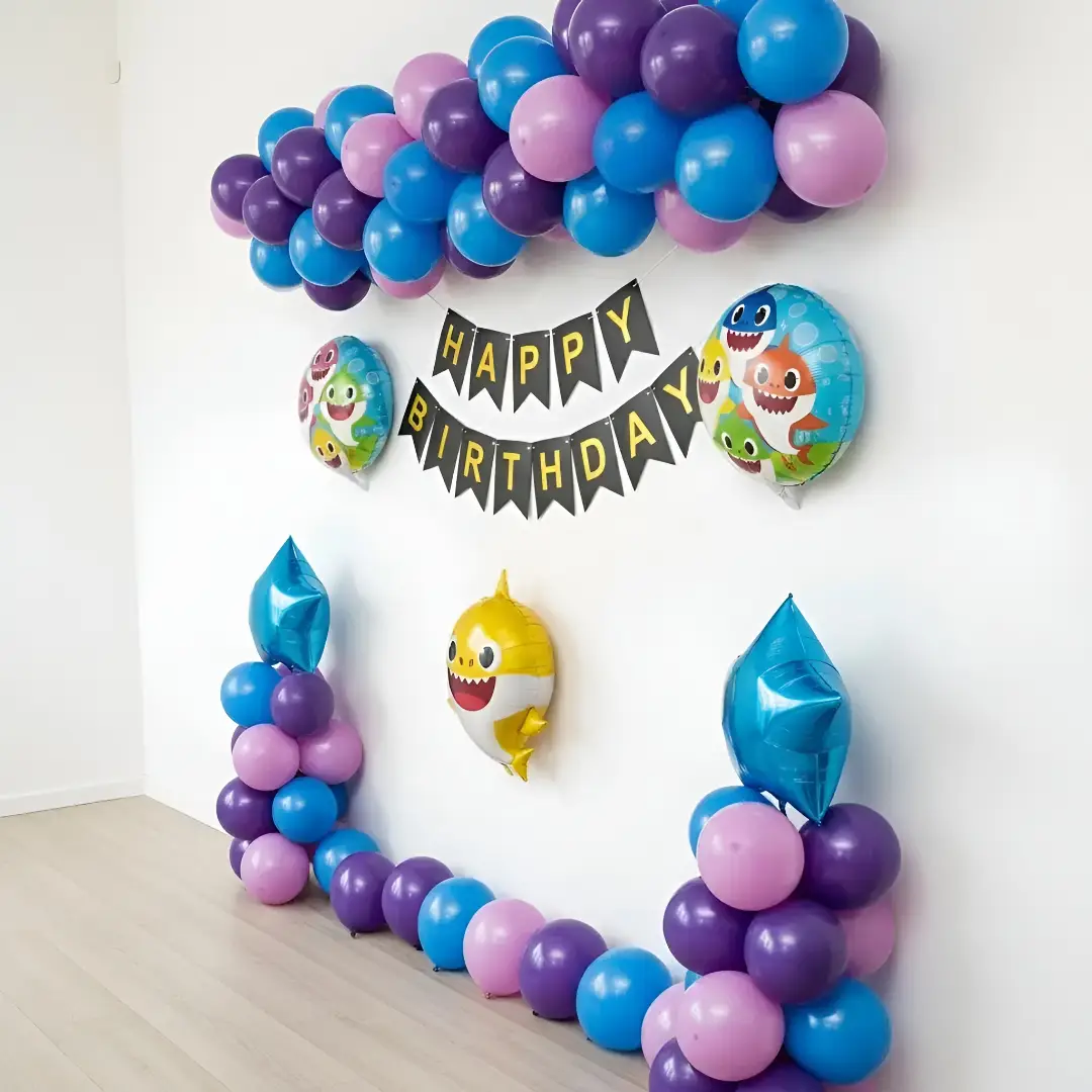 Kids Baby Shark Theme Balloon Decor — thumbnail 2