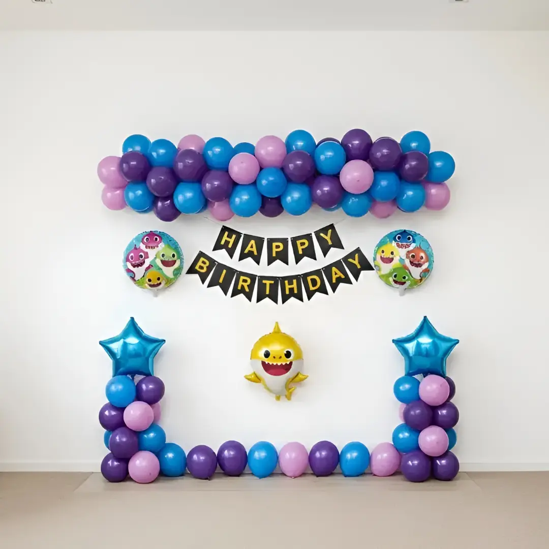 Kids Baby Shark Theme Balloon Decor — thumbnail 3