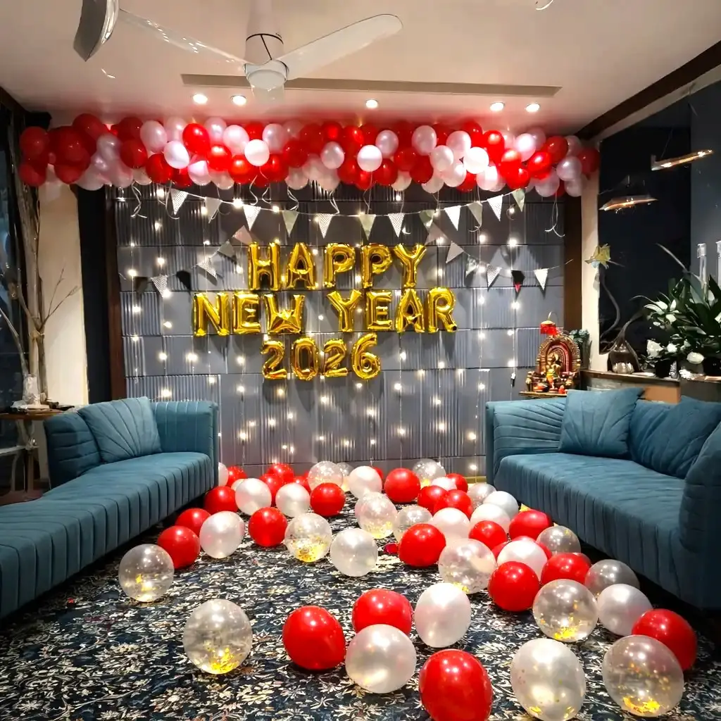 Festive New Year Balloon Celebration