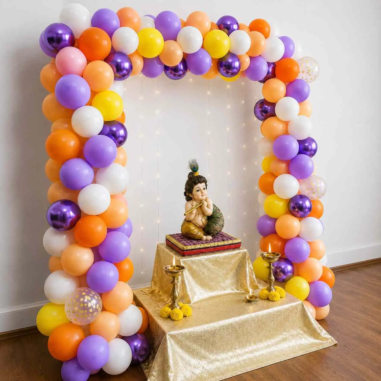 Krishna Janmashtami Balloon Arch Decoration — thumbnail 2