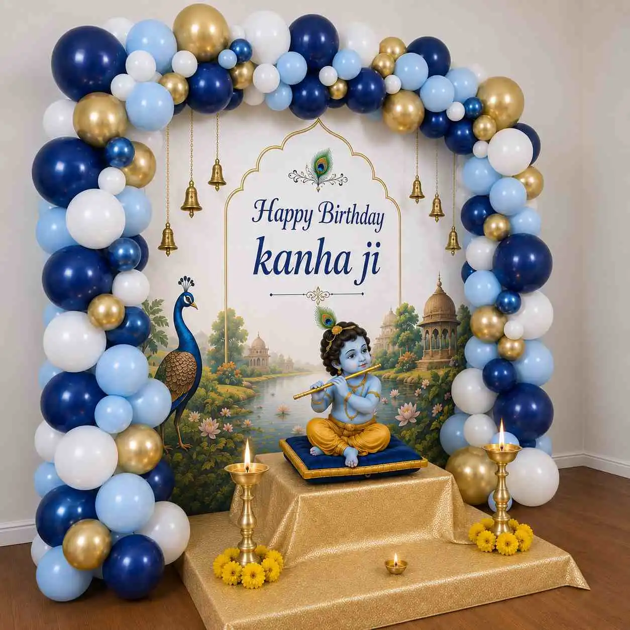 Premium Krishna Ji's Birthday Balloon Decoration — thumbnail 2