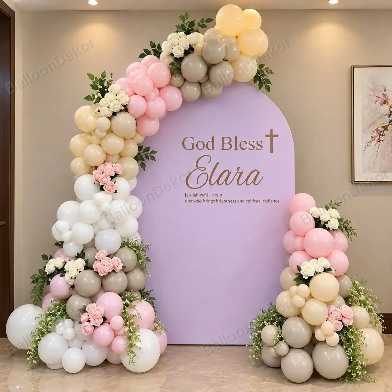 Elegant God Bless Baby Decoration — Baptism & Christening Decoration