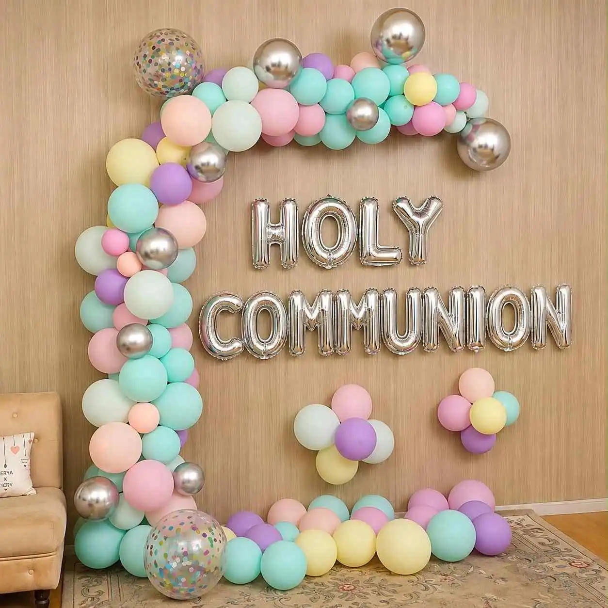 Pastel Holy Communion Balloon Decoration — thumbnail 2