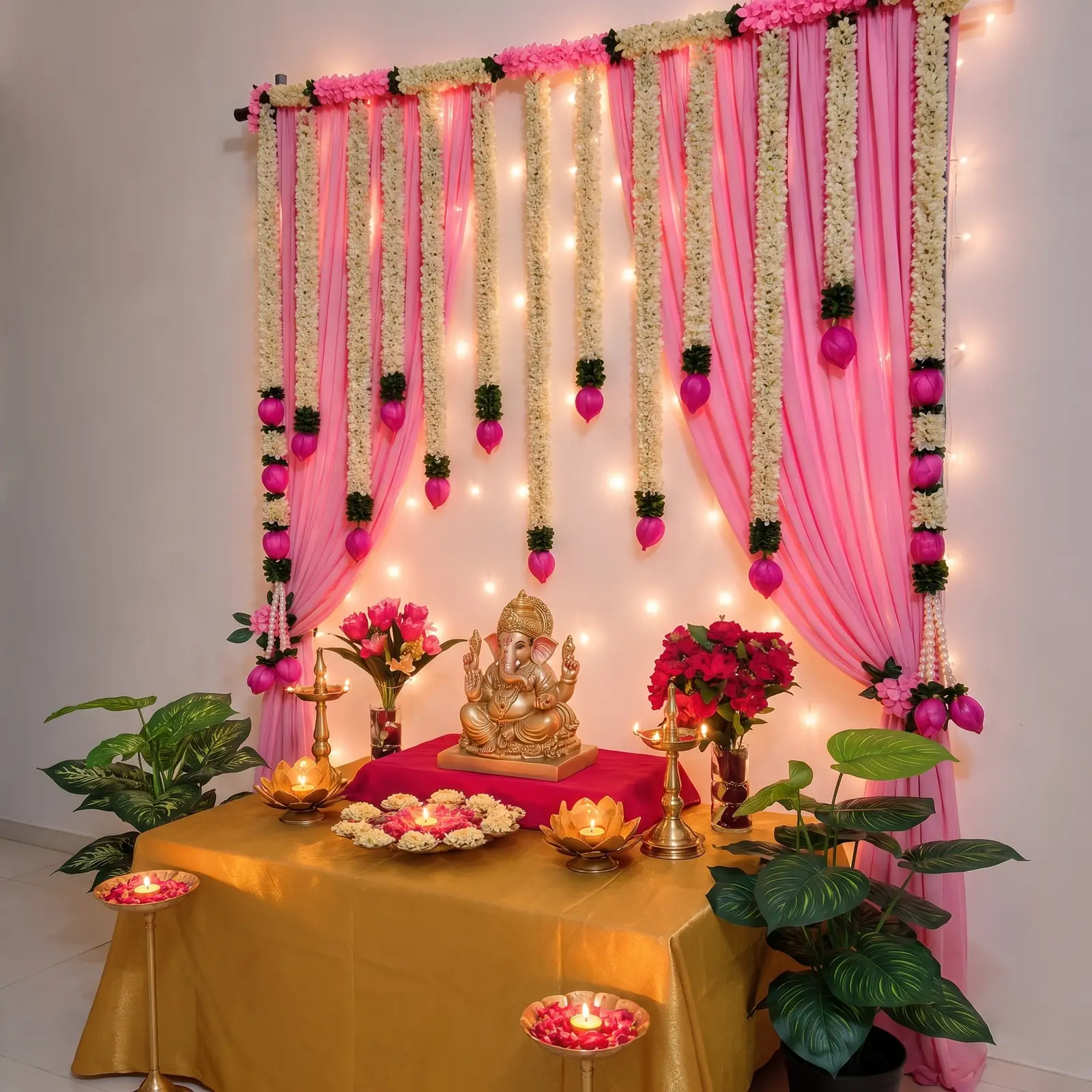 Ganpati Mandap Backdrop Decoration — photo 2