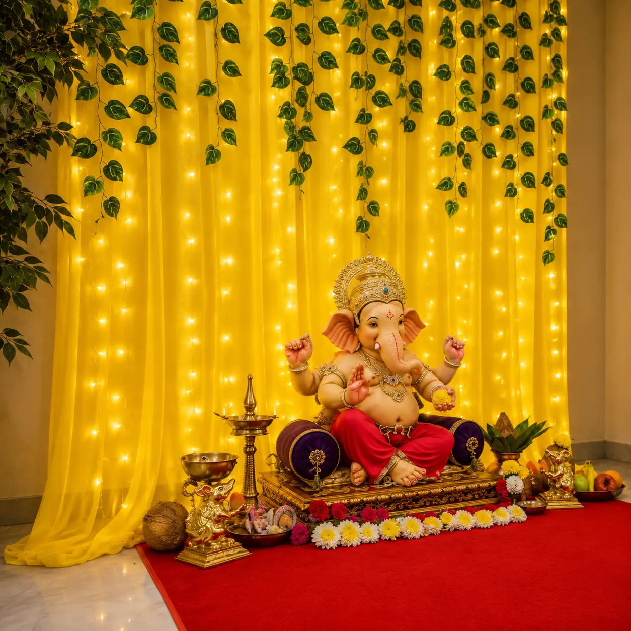 Ganpati Mandap Decoration at Home — thumbnail 2